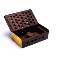 Wierookhars in houten doosje - Amber