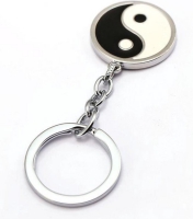 Yin Yang sleutelhanger zwart wit