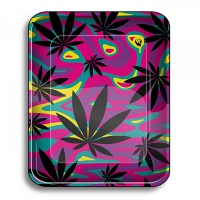 Rolling Tray - Neon Leaves