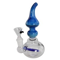 Glazen waterijp - Bubble Blue - 18cm.