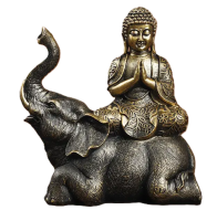 Mediterende Boeddha op olifant