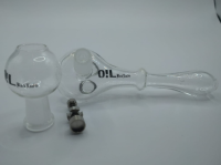 Olie handpijpje glas - Black Leaf