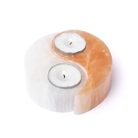Seleniet theelichthouder Yin Yang