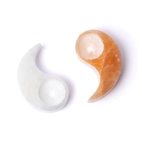 Seleniet theelichthouder Yin Yang