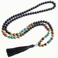 Mala - 108 kralen onyx tijgeroog