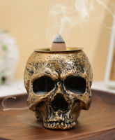 Wierookbrander Skull Goud