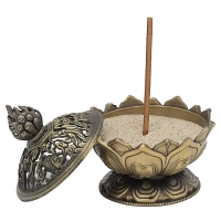 Lotus wierookbrander brons