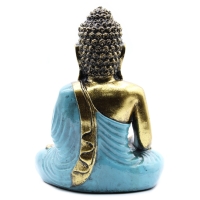 Boeddha Beeld - Teal & Goud