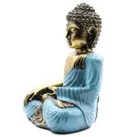 Boeddha Beeld - Teal & Goud