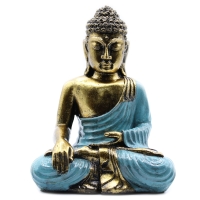 Boeddha Beeld - Teal & Goud
