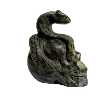 Serpentijn Schedel met Slang