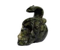 Serpentijn Schedel met Slang