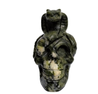 Serpentijn Schedel met Slang