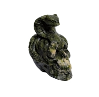 Serpentijn Schedel met Slang