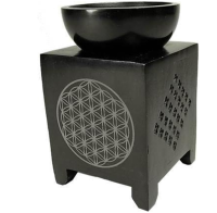 Oliebrander Bloem des Levens Zeepsteen Zwart