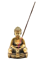 Messing Boeddha met Offerschaal 14cm.