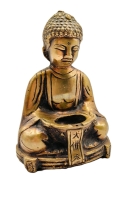 Messing Boeddha met Offerschaal 14cm.