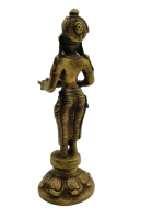 Lakshmi Godin van Welvaart - Messing beeld 14cm.