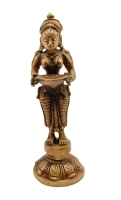 Lakshmi Godin van Welvaart - Messing beeld 14cm.