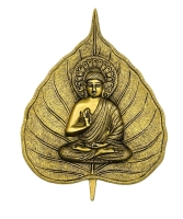Boeddha op Blad - Muurdecoratie Messing