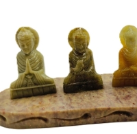 Speksteen wierookhouder 6 Boeddha's