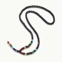 Mala - 108 kralen ketting Lavasteen