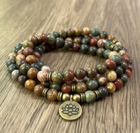 Mala - 108 kralen ketting Jaspis