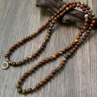 Mala - 108 kralen ketting Jaspis