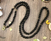 Mala - 108 kralen meditatieketting Lavasteen