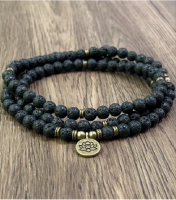 Mala - 108 kralen meditatieketting Lavasteen