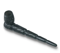 Zwart houten puurpijpje 14cm.