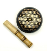 Klankschaal Flower of Life - zwart goud