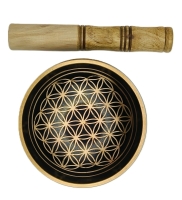 Klankschaal Flower of Life - zwart goud