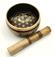 Klankschaal Flower of Life - zwart goud