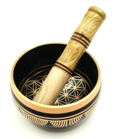 Klankschaal Flower of Life - zwart goud